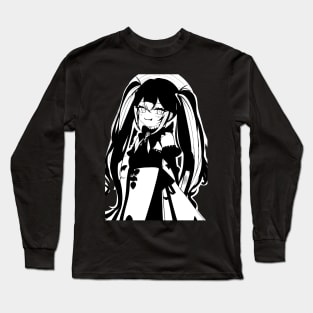 Black White Kawaii Gothic Girl Long Sleeve T-Shirt